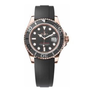 롤렉스 요트마스터 40mm Counterweight 126655 Rose Gold Rubber Strap Black Dial[ARF]