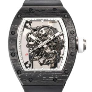 리차드밀 RM055 43mm Black Carbon Fiber Black Rubber Strap White Skeletonized Dial[BBR]