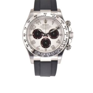 롤렉스 데이토나 40mm 116519LN White Gold Rubber Strap Arabic Number Black Eye White Dial[CLEAN]