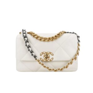 [탑티어/해외배송]샤넬 *정품가죽* 19백 스몰(화이트/금장/램스킨)