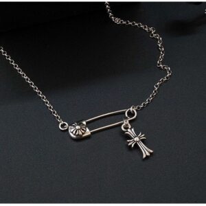 [국내배송]크롬하츠 남여공용 세이프트핀 크로스참 체인 네크리스