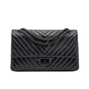 [탑티어/해외배송]샤넬 *정품가죽* 2.55 쉐브론 라지 플랩 백(블랙/흑장/카프스킨)