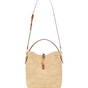 [프리미엄/해외배송]생로랑 LE 37 라피아 버킷 백(내추럴)