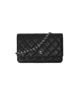 [탑티어/해외배송]샤넬 *정품가죽* WOC 클래식 체인 지갑(블랙/은장/캐비어)
