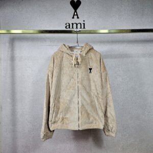 [국내배송]아미 코듀로이 후드 버튼 자켓