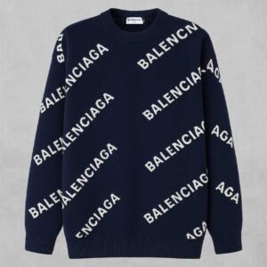 [국내배송]발렌시아가 올 오버 로고 자카드 울 니트 풀오버