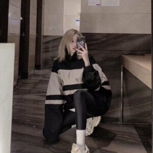 [국내배송]발렌시아가 공용 자수로고 배색 바람막이 자켓