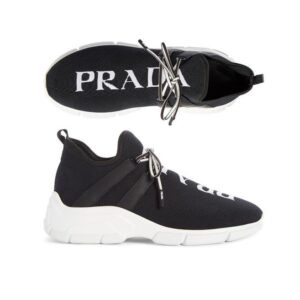 [국내배송]프라다 수입 로고 니트 스니커즈