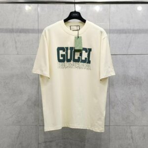 [국내배송]구찌 X 발렌시아가 로고 프린팅 반팔 티셔츠