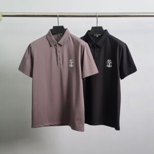 [국내배송]브루넬로 쿠치넬리 로고자수 반팔 카라티