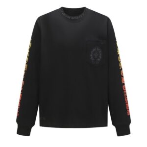 [국내배송]크롬하츠 넥 스크롤 로고 와플 써멀 티셔츠