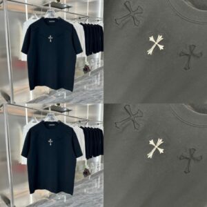 [국내배송]크롬하츠 가슴로고 워싱 티셔츠