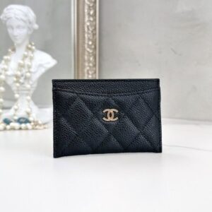 [국내배송]샤넬 클래식 캐비어 카드홀더 블랙 금장 AP0213