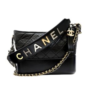 [프리미엄/해외배송]샤넬 가브리엘 핸들로고 호보백 미디엄(블랙/카프스킨)