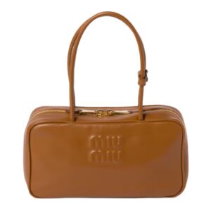 [프리미엄/해외배송]미우미우 보 탑 핸들 백 미디엄(코냑)
