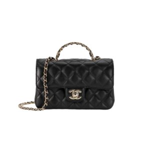 [프리미엄/해외배송]샤넬 클래식 비즈 탑핸들 스몰 플랩 백(블랙/금장/램스킨)